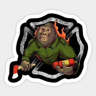 Mongkey a Firefighter Sticker